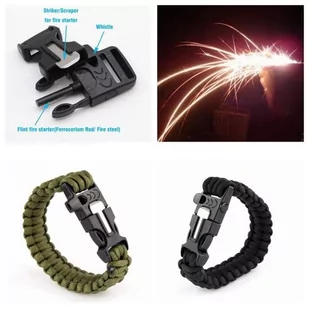 Gift World Gift World, Bransoletka survivalowa paracord 3w1, zielona - Gadżety do domu - miniaturka - grafika 1