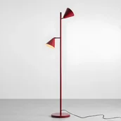 Lampy stojące - Lampa stojąca w kolorze czerwonego wina Form z dwoma stożkowymi, regulowanymi kloszami - miniaturka - grafika 1