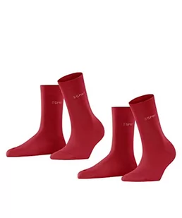 ESPRIT Kobiety Skarpety Uni 2-Pack , Bawełna, 2 Pak, Różowy (Red Pepper 8074); 39-42 - Skarpetki damskie - miniaturka - grafika 1