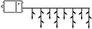 Star Icicle Dura LED String, 120 ciepła biel LED, czarnym przewodem, wydłużona żywotność baterii Timer, nie wymaga baterii, na świeżym powietrzu, Czterokolorowe pudełko, 70 x 230 cm 727  42 727-42 - Sprzęt do nurkowania - miniaturka - grafika 1