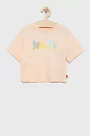 Koszulki dla dziewczynek - Levi's t-shirt bawełniany dziecięcy kolor różowy - miniaturka - grafika 1