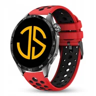 Akcesoria do smartwatchy - PASEK SILIKONOWY 22mm - CZERWONO-CZAR - miniaturka - grafika 1