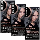 Farby do włosów i szampony koloryzujące - Farba do włosów trwały kolor przydymiony chrom 3x Syoss - miniaturka - grafika 1