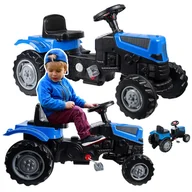 Zabawy w naśladowanie dorosłych - DUŻY TRAKTOR NA PEDAŁY DLA DZIECI 95CM NIEBIESKI Z591 - miniaturka - grafika 1