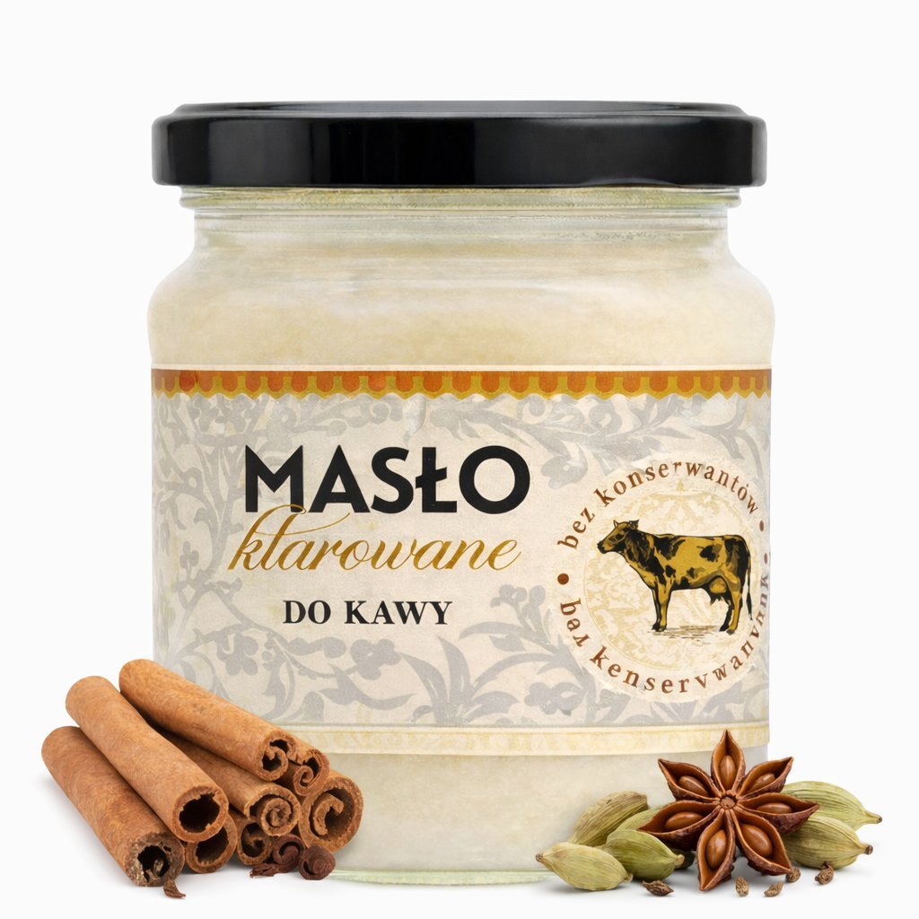 Masło kawa kuloodporna Bulletproof coffee z przyprawami 300 g - Schronisko Bukowina
