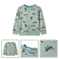 Bluzy dla dziewczynek - Bluza dziecięca - jasny melanż khaki - 92 - Bluza Dla Dziecka - miniaturka - grafika 1