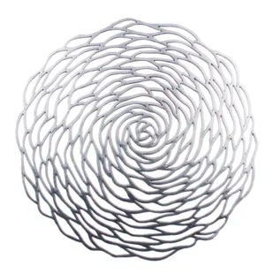 Podkładka dekoracyjna na stół TALEA śr. 38 cm srebrny - Obrusy i serwetki - miniaturka - grafika 1