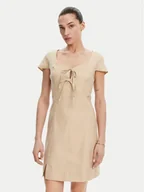Sukienki - Guess Sukienka letnia W5GK41 WH5L2 Beżowy Regular Fit - miniaturka - grafika 1