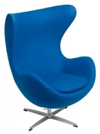 Fotele - D2.Design Fotel Jajo niebieski kaszmir 23 Premium 22285 - miniaturka - grafika 1
