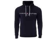 Bluzy męskie - Tommy  Hilfiger Bluza Męska Ocieplana Z Kapturem Core Tommy Logo Hoody Navy Mw0Mw10752 403 S - miniaturka - grafika 1
