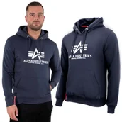 Odzież taktyczna i umundurowanie - Bluza z kapturem Alpha Industries Basic 178312 02 - Granatowa L - miniaturka - grafika 1