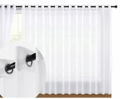 Firany - Firana Gotowa 500x250 Śnieżnobiała Przelotki Woal - miniaturka - grafika 1