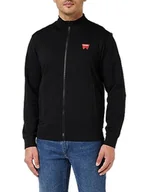 Bluzy męskie - Wrangler Męska bluza z zamkiem błyskawicznym Funnel Neck, Real Black, L - miniaturka - grafika 1