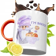 Kubki - KUBEK POMARAŃCZOWY DLA PIEKARZA PREZENT z Nadrukiem ze Zdjęciem + Opakowanie na prezent (wzór 03) - miniaturka - grafika 1