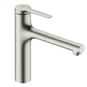 HANSGROHE 74822800 Zesis M33 Jednouchwytowa bateria kuchenna 160, metalowa wyciągana wylewka, 2jet Stal Szlachetna Finish - Baterie kuchenne - miniaturka - grafika 1