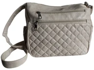 Torebki damskie - Listonoszka Torebka Damska W Beżowym Kolorze, Pikowana I Funkcjonalna - miniaturka - grafika 1