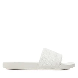 Klapki Calvin Klein Slide Saff Mono HW0HW02106 Biały - Klapki i japonki damskie - miniaturka - grafika 1
