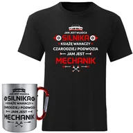 Koszulki męskie - Zestaw Dla Mechanika Koszulka Męska Prezent Mechanik L + Kubek Metalowy Komplet - miniaturka - grafika 1