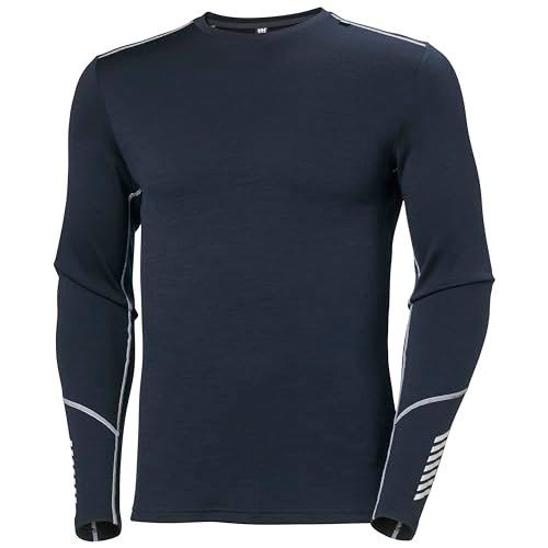 Helly-Hansen Męska koszulka LIFA Merino Midweight Crew, 600 Granatowy, XXL
