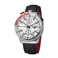 Paski - Elysee Męski analogowy zegarek kwarcowy ze skórzanym paskiem 80530, srebrno-biało-czarno-czerwony, Pasek - miniaturka - grafika 1