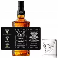 Szklanki - ZESTAW SZKLANKA CZASZKA + NAKLEJKA URODZINY Y7 - miniaturka - grafika 1