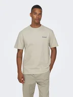Koszulki męskie - Only & Sons T-Shirt 22026424 Beżowy Relaxed Fit - miniaturka - grafika 1