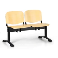 Inne meble biurowe - Euroseat Drewniana ławka Iso, 2-siedziska, czarne nogi 300260 - miniaturka - grafika 1