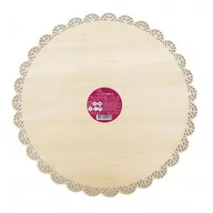 Biżuteria - akcesoria - Okrągła drewniana patera na tort koronkowy o średnicy 29 cm - miniaturka - grafika 1