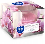 Świece - Świeca zapachowa w szkle BISPOL Aura 18H DELIKATNE KWIATY - miniaturka - grafika 1