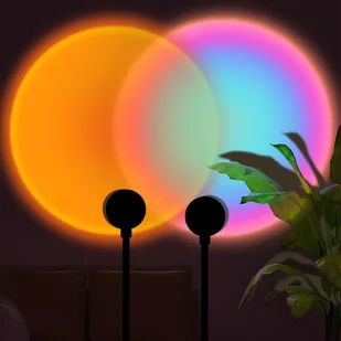 TEMU Zestaw 2 sztuk lamp oświetlenia zachodzącego słońca, dekoracyjna w kolorach tęczy, światła nocne LED, kompatybilne z laptopami przez USB, - Inne - miniaturka - grafika 1