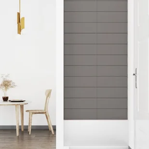 Panele ścienne, 12 szt, ciemnoszare, 90x15 cm, tkanina, 1,62 m² - Panele ścienne i boazeria - miniaturka - grafika 5