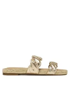 Espadryle damskie - Tommy Hilfiger Espadryle Metallic Rope Espadrille Mule FW0FW08670 Złoty - miniaturka - grafika 1