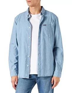 Koszule męskie - Wrangler Męska koszula z guzikami, 1 PKT Button DOWN Shirt, jasny indygo, rozmiar S - grafika 1
