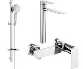 Zestawy baterii łazienkowych - Mexen Zero DQ40 zestaw prysznicowy, chrom - 71114DQ40-00 - miniaturka - grafika 1