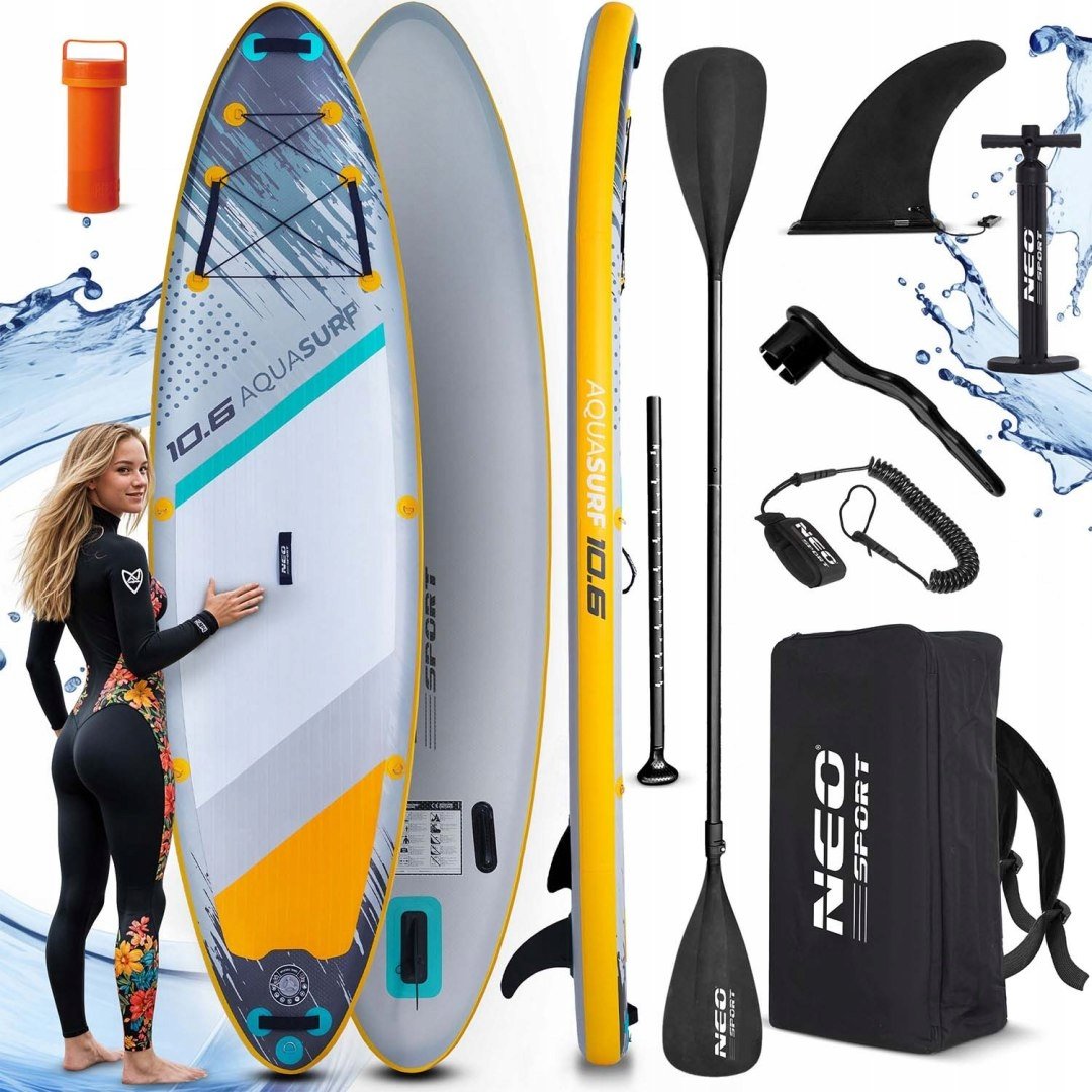 Deska Sup 320x81x15 cm z wiosłem pompka plecak Neo-Sport 170205
