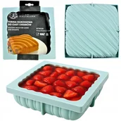 Formy do ciast - FORMA KWADRATOWA SILIKONOWA DO PIECZENIA CIAST TORTÓW DESERÓW 3D MONOPORCJE - miniaturka - grafika 1