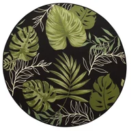 Dywany zewnętrzne - Dywan zewnętrzny okrągły Borneo Liście czarno-zielony śr. 120 cm - miniaturka - grafika 1