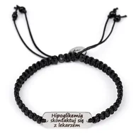 Bransoletki - Bransoletka informacyjna-medyczna "Hipoglikemia skontaktuj się z lekarzem" BA3701 - miniaturka - grafika 1