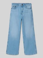 Spodnie i spodenki dla dziewczynek - Jeansy z szeroką nogawką z czystej bawełny - miniaturka - grafika 1