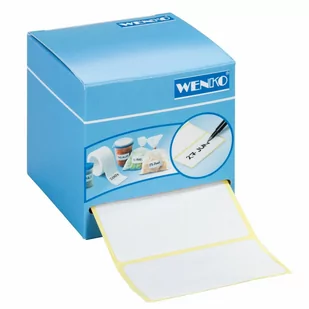 WENKO Samoprzylepne etykiety z dozownikiem, papier, 7 x 7 x 7 cm, białe - Etykiety do drukarek - miniaturka - grafika 2