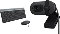 Zestawy myszka + klawiatura - Klawiatura + mysz Logitech MK470 Slim 920-009204 + Brio 100 960-001585 - miniaturka - grafika 1