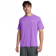 Koszulki sportowe męskie - Męska koszulka treningowa Under Armour UA Tech Textured SS - fioletowa - UNDER ARMOUR - miniaturka - grafika 1
