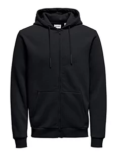 ONLY & SONS Męska bluza Onsceres Zip THR. Bluza z kapturem Sweat Noos, granatowy, XXL - Bluzy męskie - miniaturka - grafika 1