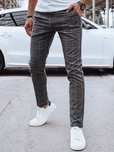 Spodnie męskie casual ciemnoszare Dstreet UX4396 - Spodnie męskie - miniaturka - grafika 1