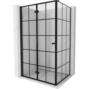 Mexen Mist-F kabina prysznicowa składana lewa 75 x 95 cm, czarna kratka, czarna - 8A6T-075-095-70-77-L - Kabiny prysznicowe - miniaturka - grafika 1