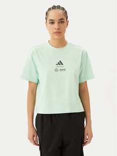 adidas T-Shirt Mercedes - AMG Petronas Formula One Team Premium JY3077 Zielony Loose Fit - Koszulki i topy damskie - miniaturka - grafika 1
