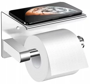 Uchwyt na papier Loft Toaletowy z półką Srebrny WC - Stojaki i wieszaki na papier toaletowy - miniaturka - grafika 1