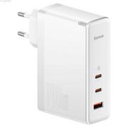 Ładowarki do telefonów - Baseus Ładowarka sieciowa GaN5 Pro 2xUSB-C + USB, 140W (biała) - miniaturka - grafika 1