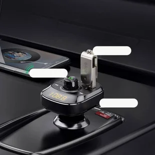 UGREEN Transmiter FM Bluetooth 5.0 ładowarka samochodowa MP3 3x USB TF micro SD 4,8 A czarny (ED040 70717) - Transmitery FM - miniaturka - grafika 7