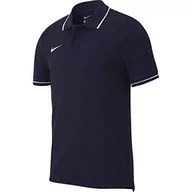 Koszulki męskie - Nike Męska koszulka polo M TM CLUB19 SS niebieska (Obsydian/White/451), S AJ1502 - miniaturka - grafika 1